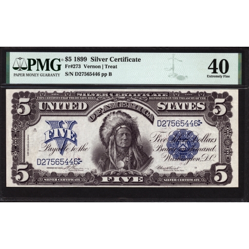 FR 273 $5 1899 Silver Certificate PMG 40