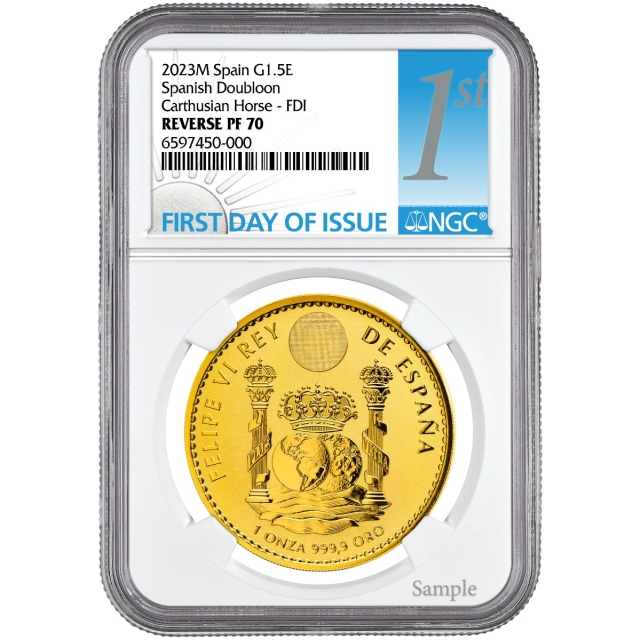 2023 Spanish Stallion (Caballo) 1-Ounce Gold NGC PR70 First Day of Issue