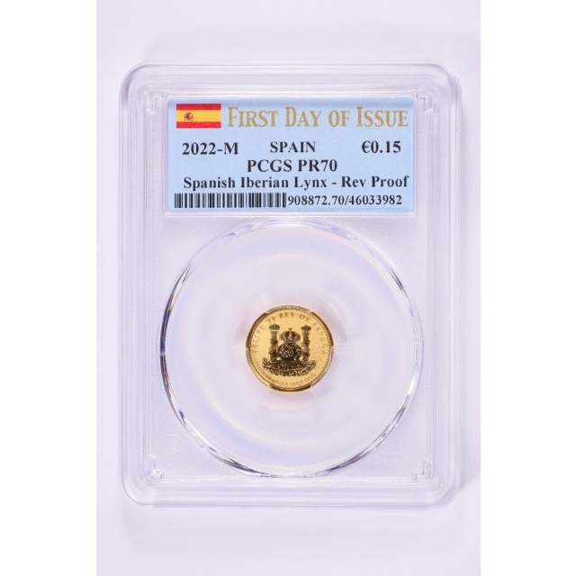 2022 Spanish Lynx 1/10-Ounce Gold PCGS PR70 First Day of Issue